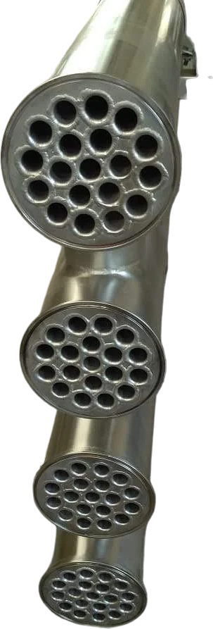 Multitube exchanger shell with four tube sheets in view
