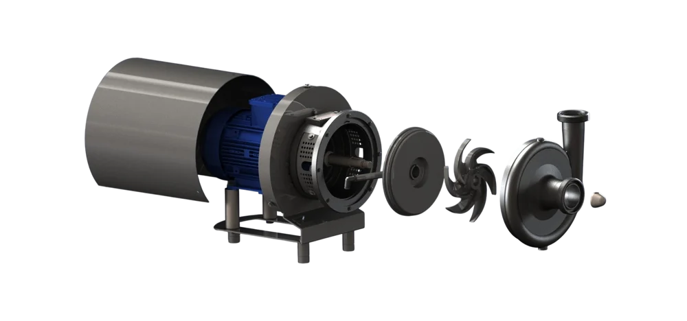 Cutaway view of the Flushed centrifugal pump